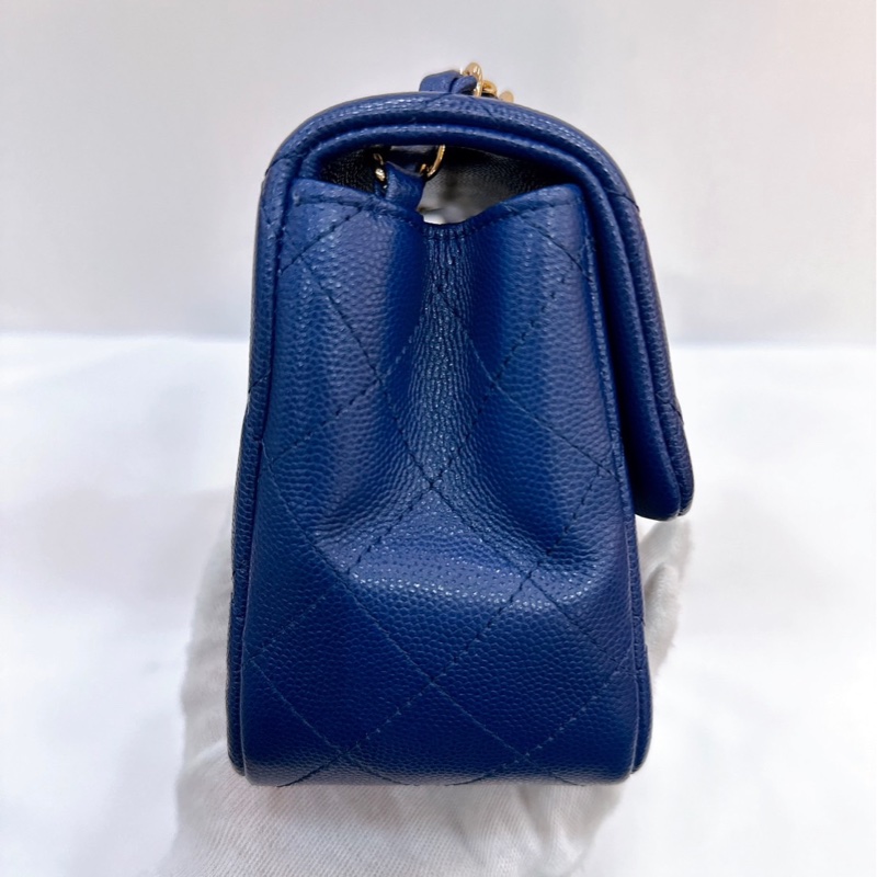 莉亞精品♡Chanel荔枝藍方胖子 二手-6
