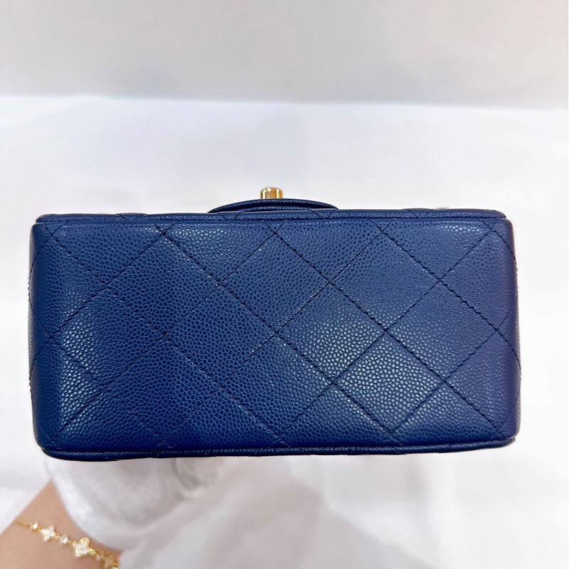 莉亞精品♡Chanel荔枝藍方胖子 二手-7