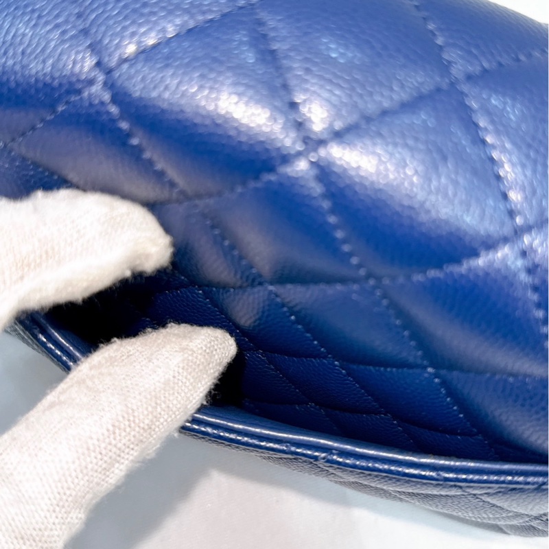 莉亞精品♡Chanel荔枝藍方胖子 二手-10