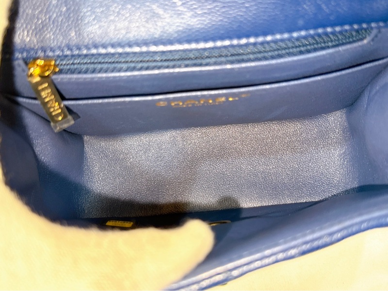 莉亞精品♡Chanel荔枝藍方胖子 二手-14