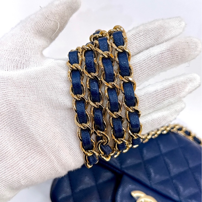 莉亞精品♡Chanel荔枝藍方胖子 二手-17