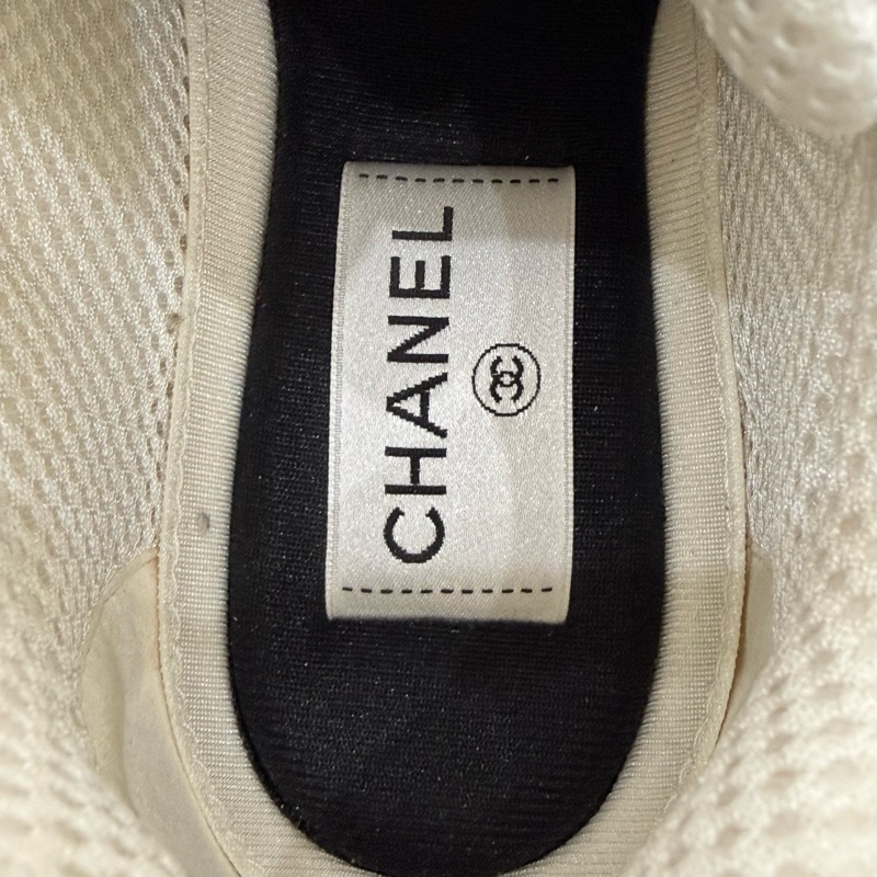 99新 chanel香奈兒 23c早春 銀角大王運動鞋 37碼  低幫 生活休閒鞋 女款 白銀色-7