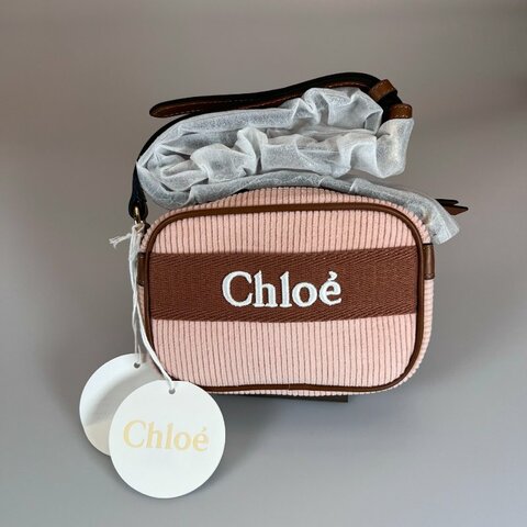 全新品 CHLOE 粉紅色相機包