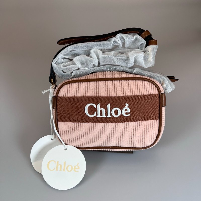 全新品 CHLOE 粉紅色相機包-0