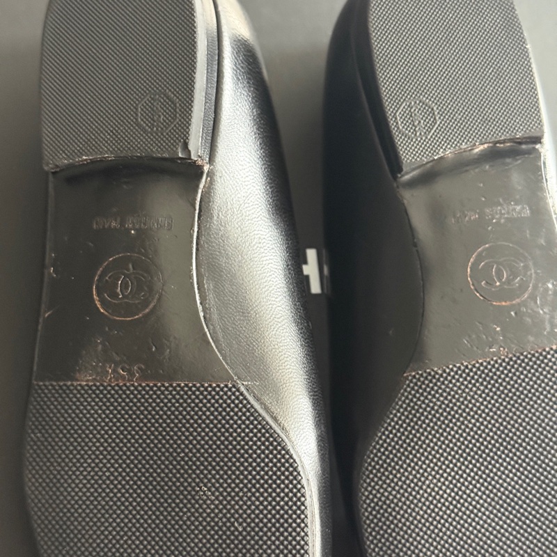 香奈兒CHANEL Vintage滿印logo小貓跟尖頭鞋 size:35.5-9