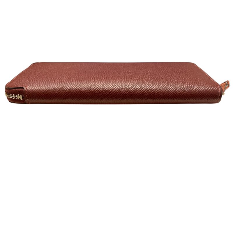 HERMERS 愛馬仕 SILK IN 絲巾長夾 EPSOM 皮革 酒紅色 銀釦-4