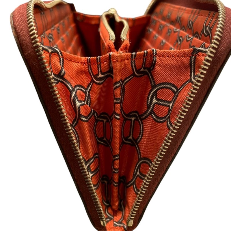 HERMERS 愛馬仕 SILK IN 絲巾長夾 EPSOM 皮革 酒紅色 銀釦-12