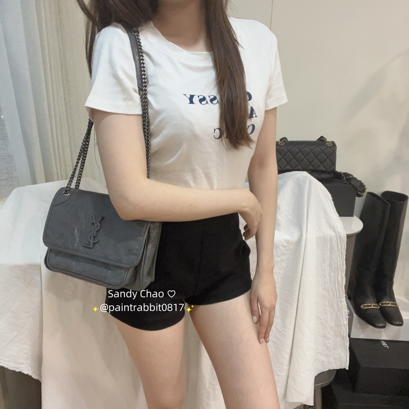 ෆ YSL NIKI BABY灰色🈶收據-1