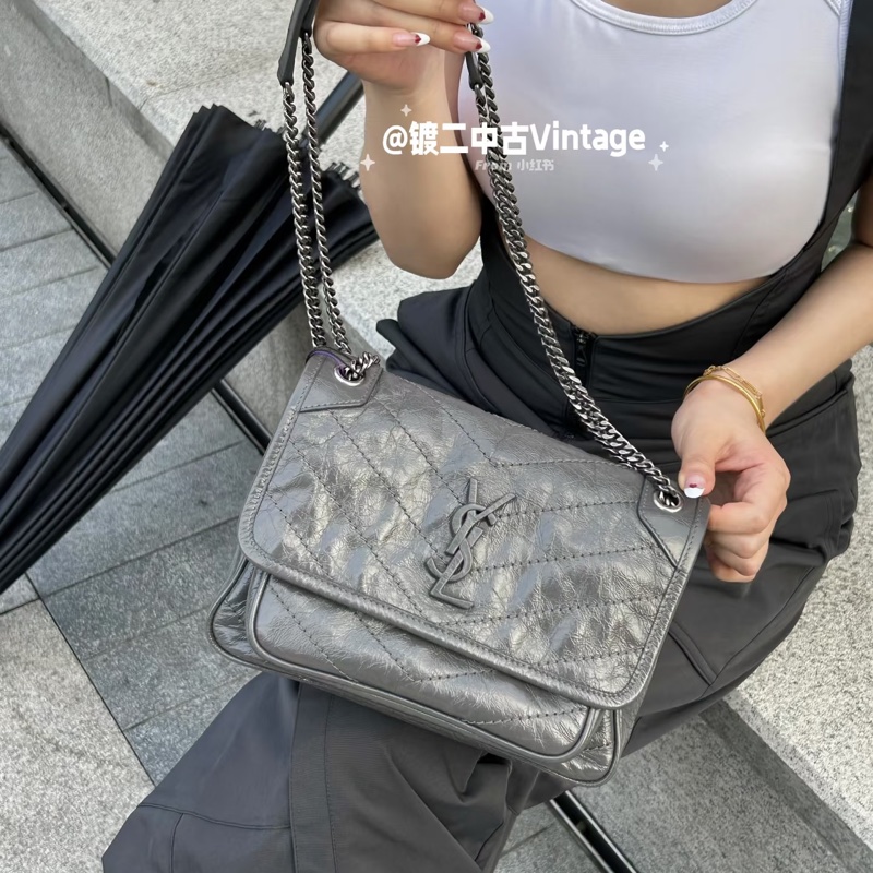 ෆ YSL NIKI BABY灰色🈶收據-3