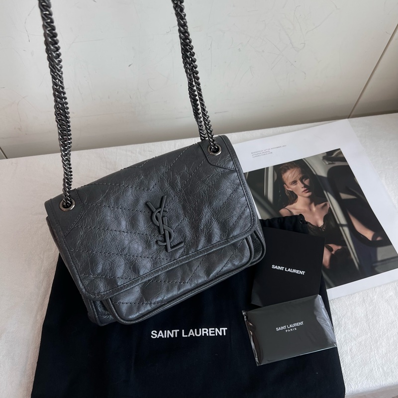 ෆ YSL NIKI BABY灰色🈶收據-5