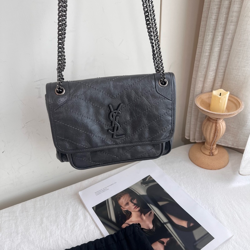 ෆ YSL NIKI BABY灰色🈶收據-6