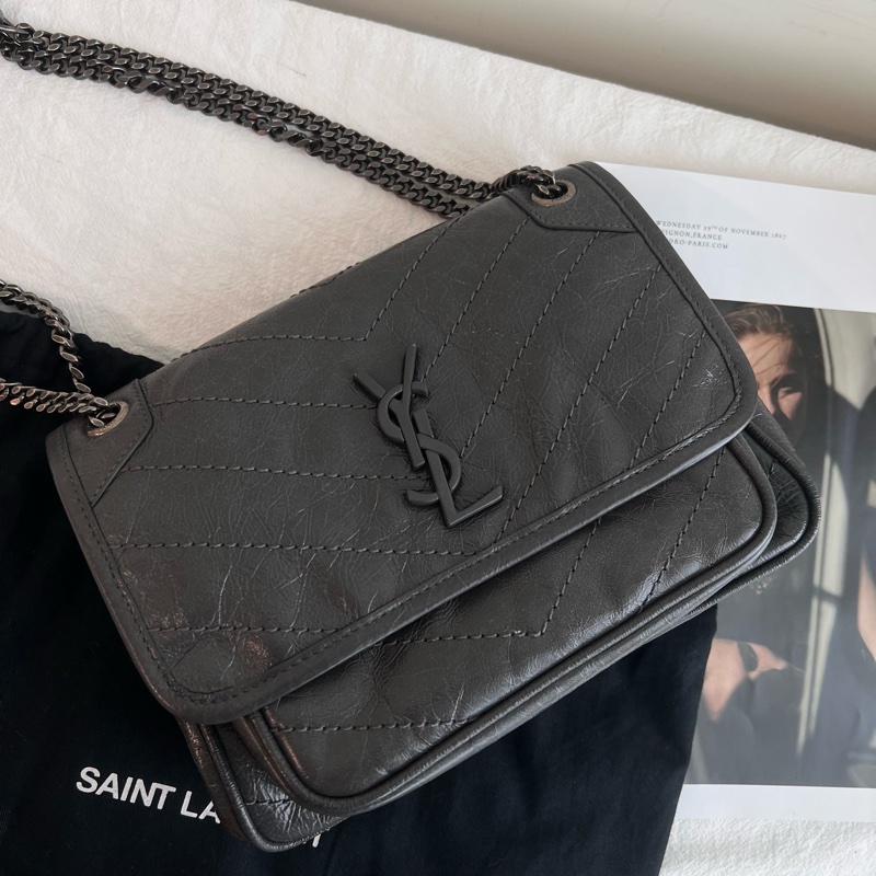 ෆ YSL NIKI BABY灰色🈶收據-8