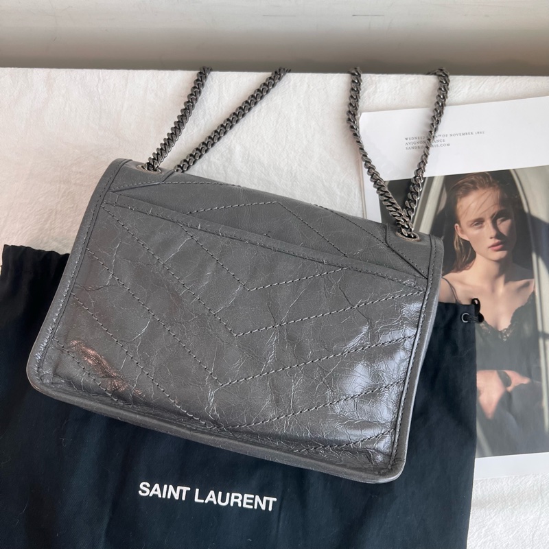 ෆ YSL NIKI BABY灰色🈶收據-11