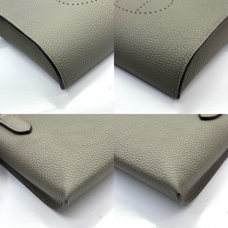 HERMES 愛馬仕 灰色VIDEPOCHES TOGO 肩背包 B刻-4