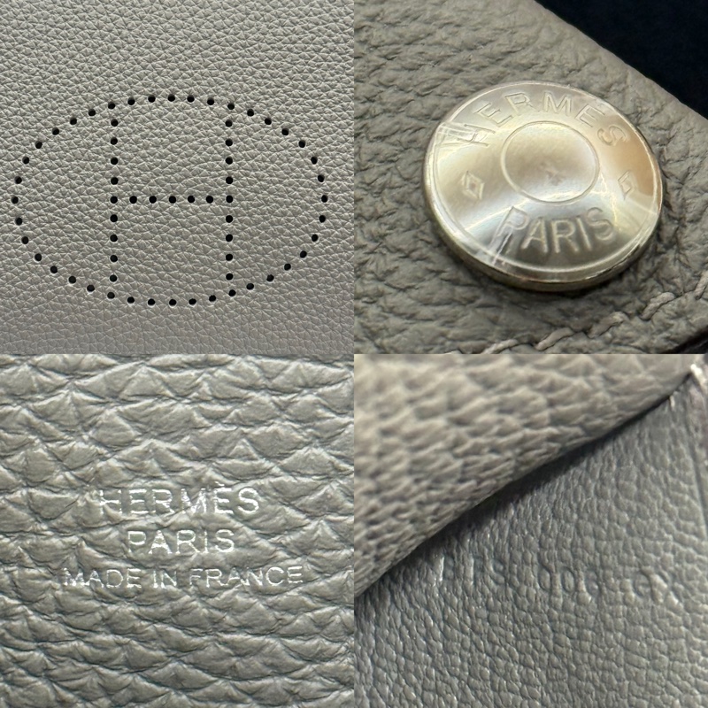 HERMES 愛馬仕 灰色VIDEPOCHES TOGO 肩背包 B刻-6