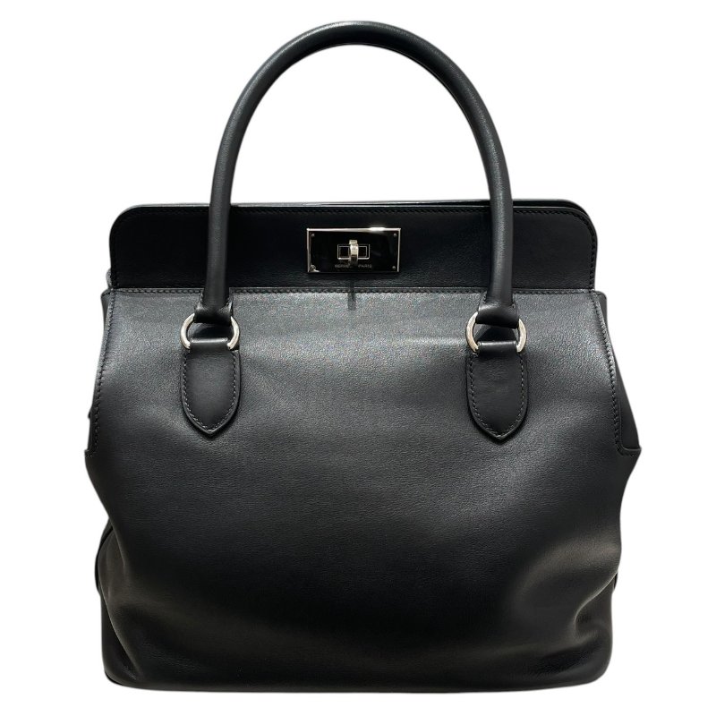 HERMES 愛馬仕 TOOLBOX 26 兩用包 皮革 黑色 銀釦-1