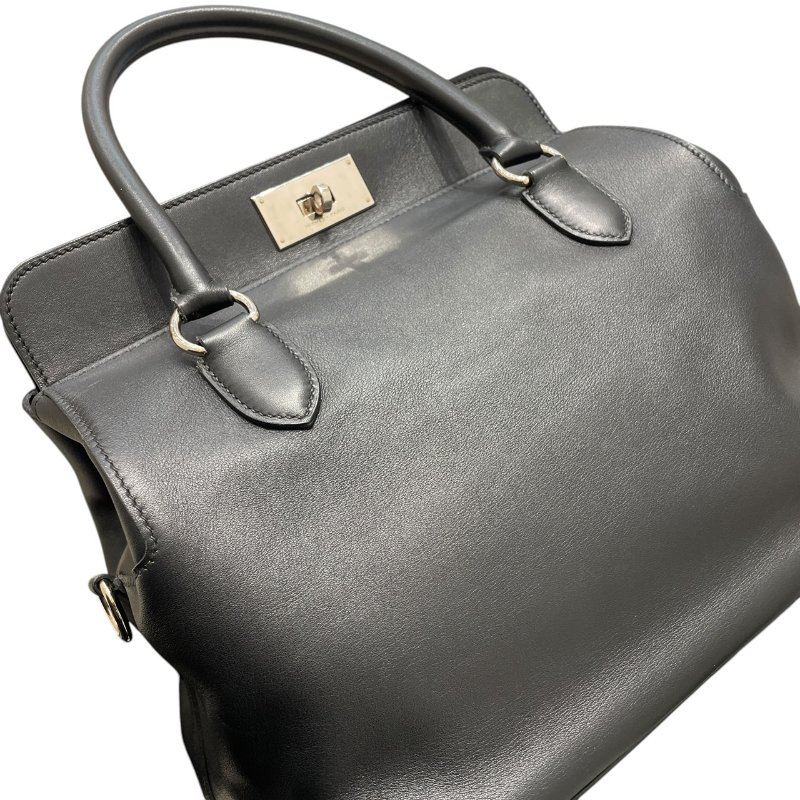 HERMES 愛馬仕 TOOLBOX 26 兩用包 皮革 黑色 銀釦-11