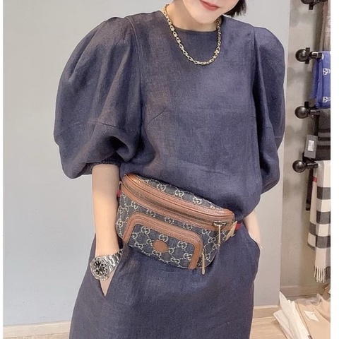 莉亞精品♡Gucci深藍腰包 二手