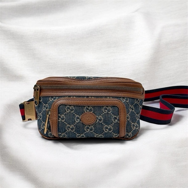莉亞精品♡Gucci深藍腰包 二手-0
