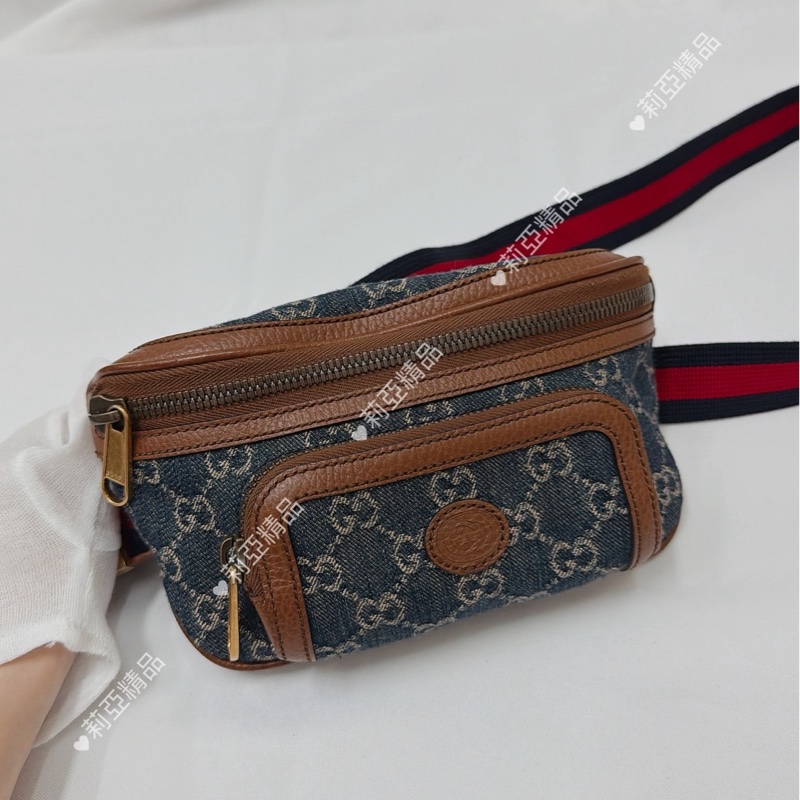 莉亞精品♡Gucci深藍腰包 二手-2
