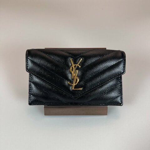 YSL 612808 黑魚子醬卡包