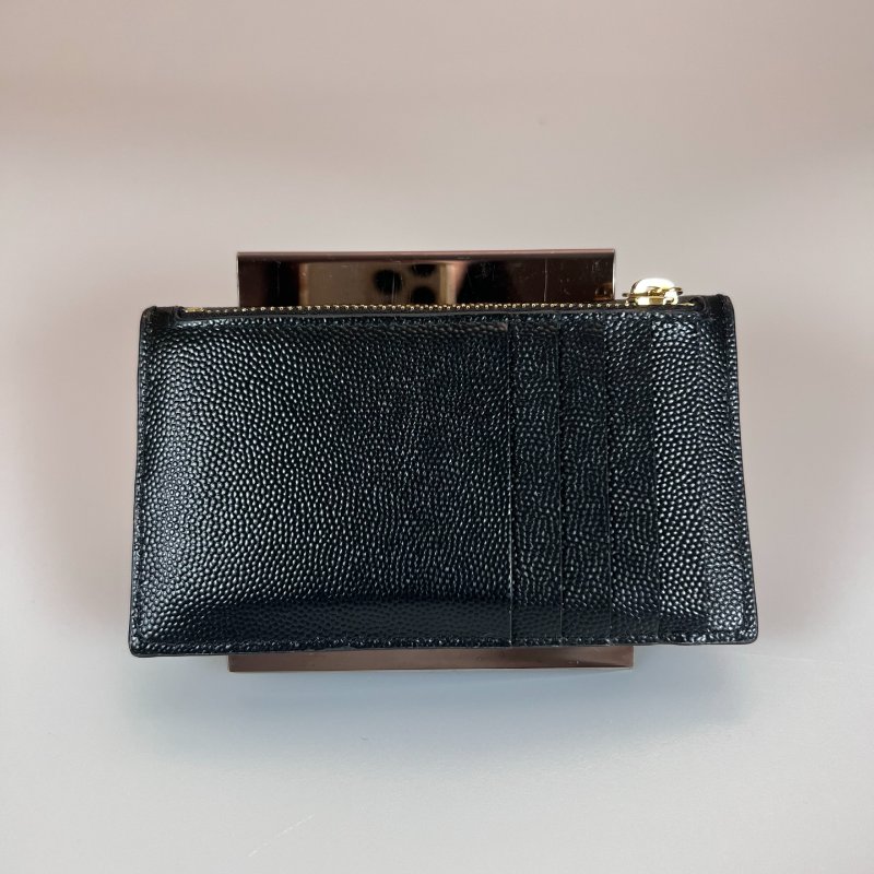 YSL 612808 黑魚子醬卡包-1