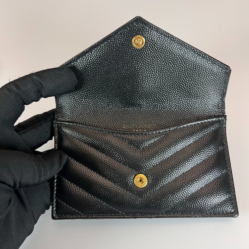 YSL 612808 黑魚子醬卡包-5