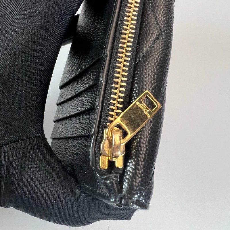 YSL 612808 黑魚子醬卡包-7