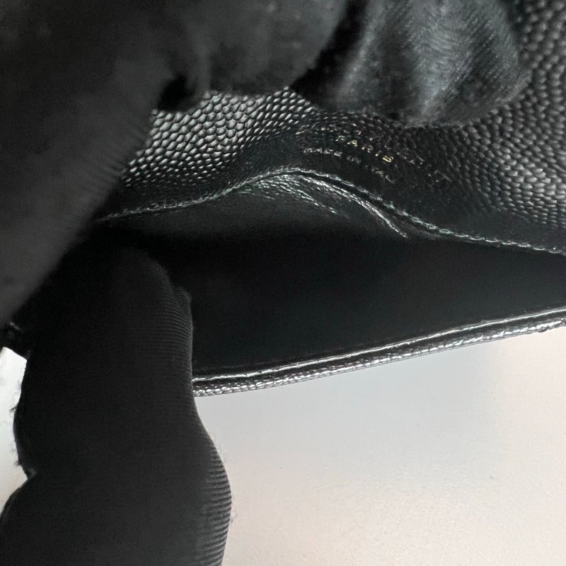 YSL 612808 黑魚子醬卡包-8