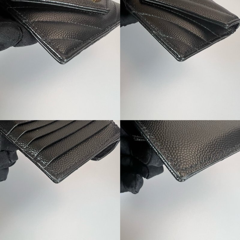 YSL 612808 黑魚子醬卡包-9