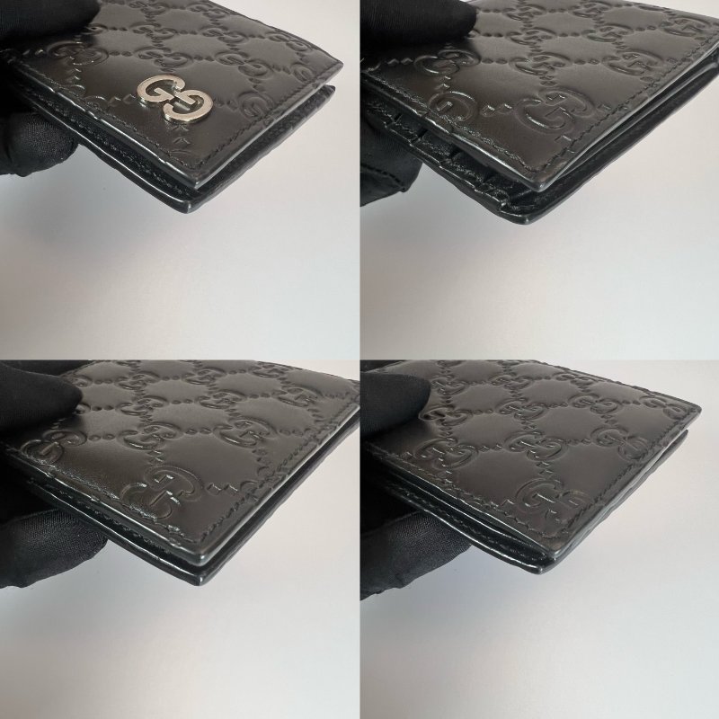 GUCCI 473916 黑皮革壓紋短夾-9