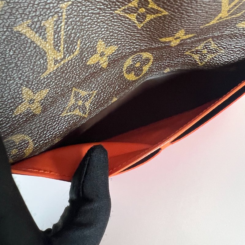 LV M60707  老花Josephine信封長夾 橘豆豆-5