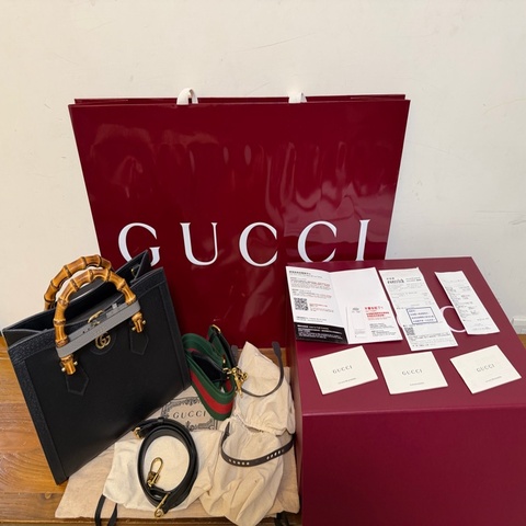 Gucci Diana medium tote bag 2025/05/17一航廈昇恆昌購買極新大全套