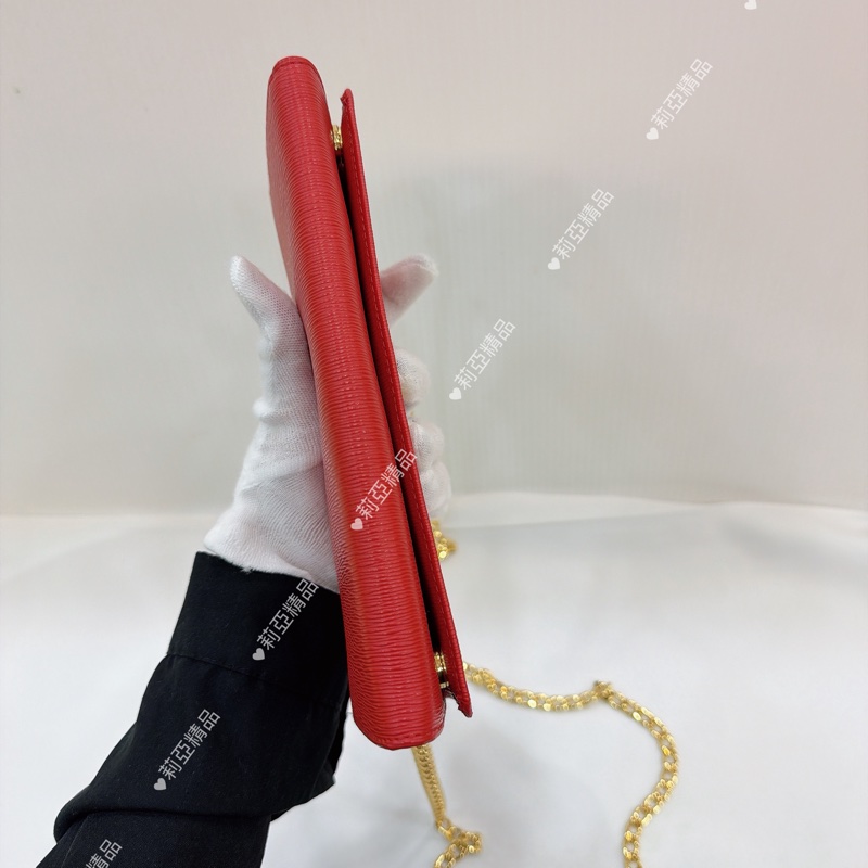 莉亞精品♡Prada woc 紅 二手美包-5