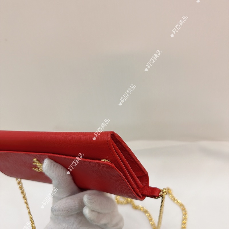莉亞精品♡Prada woc 紅 二手美包-11