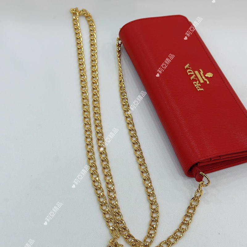 莉亞精品♡Prada woc 紅 二手美包-12
