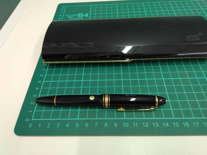 真品 萬寶龍 MONTBLANC MEISTERSTUCK No146 4810 鋼筆 14K 筆尖 黑金 F尖 盒單齊-8