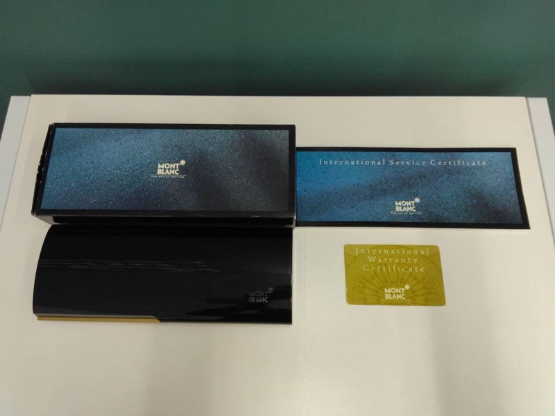 真品 萬寶龍 MONTBLANC MEISTERSTUCK No146 4810 鋼筆 14K 筆尖 黑金 F尖 盒單齊-12