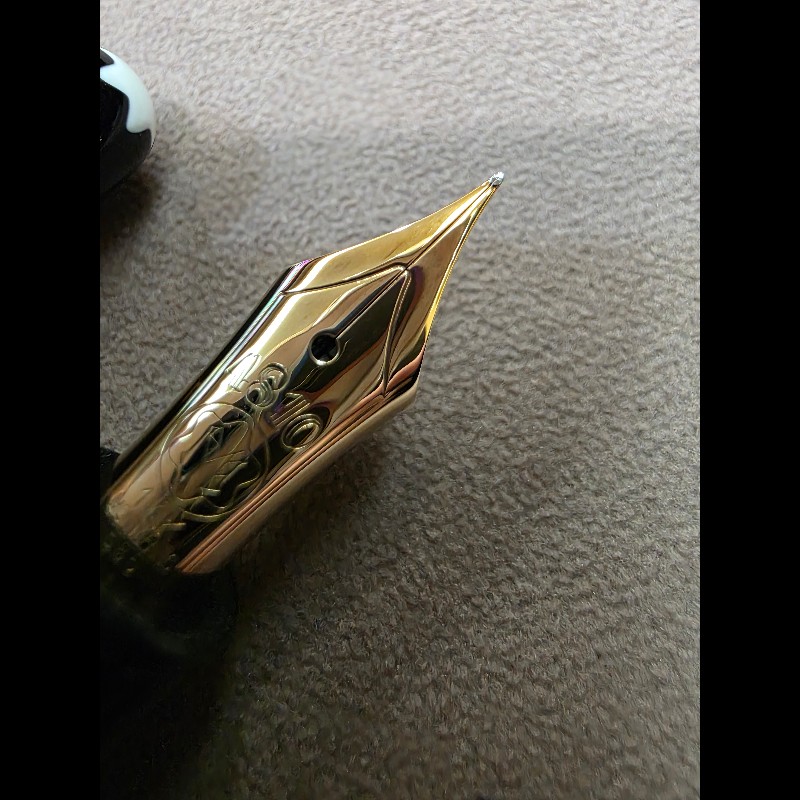 真品 萬寶龍 MONTBLANC MEISTERSTUCK No146 4810 鋼筆 14K 筆尖 黑金 F尖 罕見90年代全套原始包裝-4