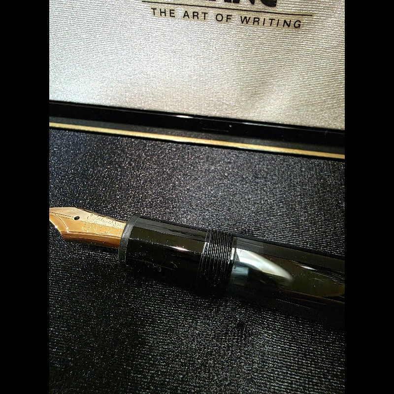 真品 萬寶龍 MONTBLANC MEISTERSTUCK No146 4810 鋼筆 14K 筆尖 黑金 F尖 罕見90年代全套原始包裝-13