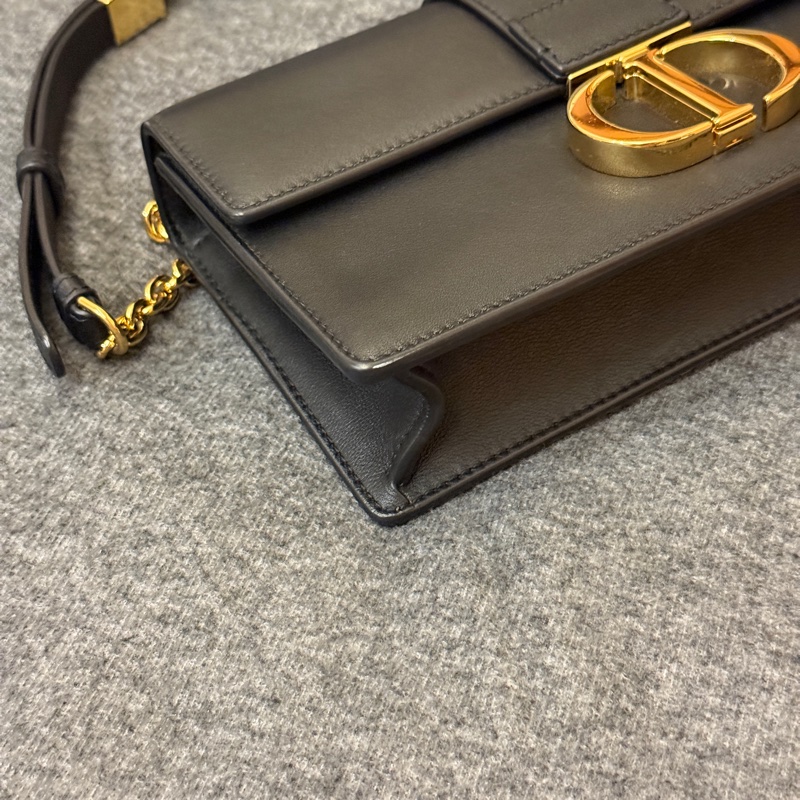 有購證發票!Dior Montaigne 新款橫版小號 全皮黑-5