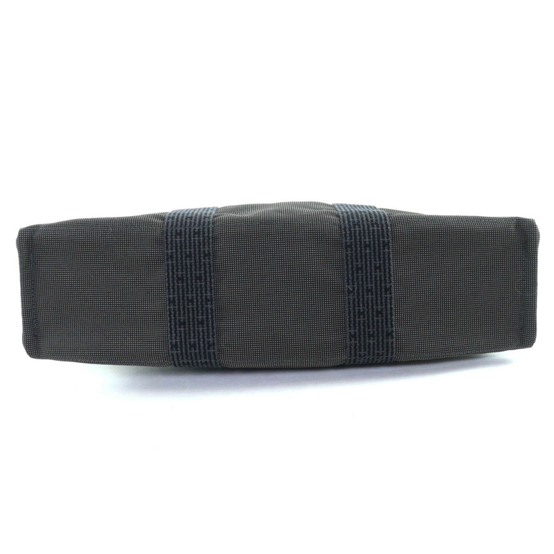 愛馬仕 Herline MM 帆布手提包,銀色五金配件,H 標誌,Sellier 紐扣,灰色,法國製造,女士款。-2