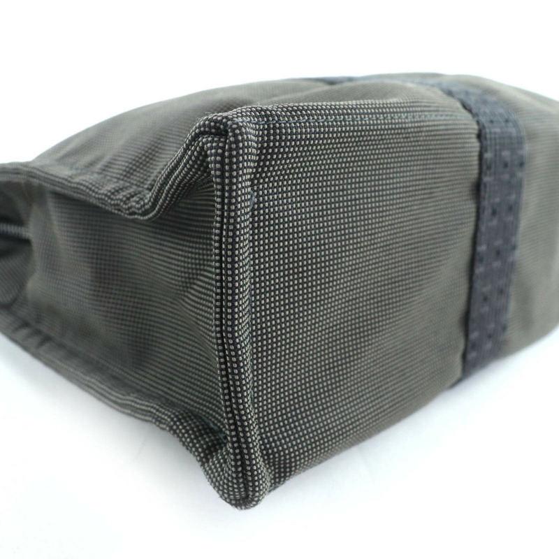 愛馬仕 Herline MM 帆布手提包,銀色五金配件,H 標誌,Sellier 紐扣,灰色,法國製造,女士款。-3