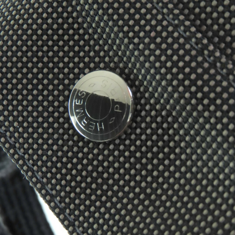 愛馬仕 Herline MM 帆布手提包,銀色五金配件,H 標誌,Sellier 紐扣,灰色,法國製造,女士款。-8