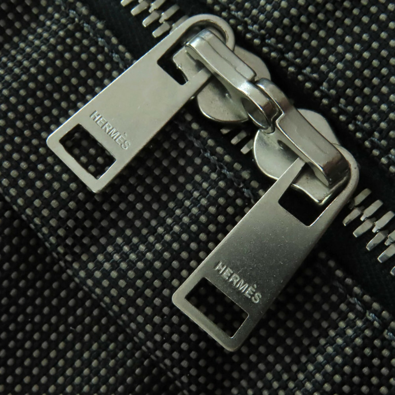 愛馬仕 Herline MM 帆布手提包,銀色五金配件,H 標誌,Sellier 紐扣,灰色,法國製造,女士款。-9