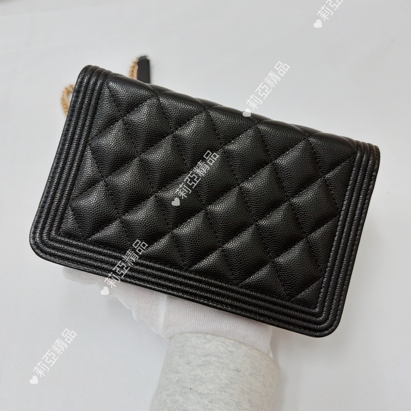 莉亞精品♡Chanel Boy woc黑金 二手美包-3