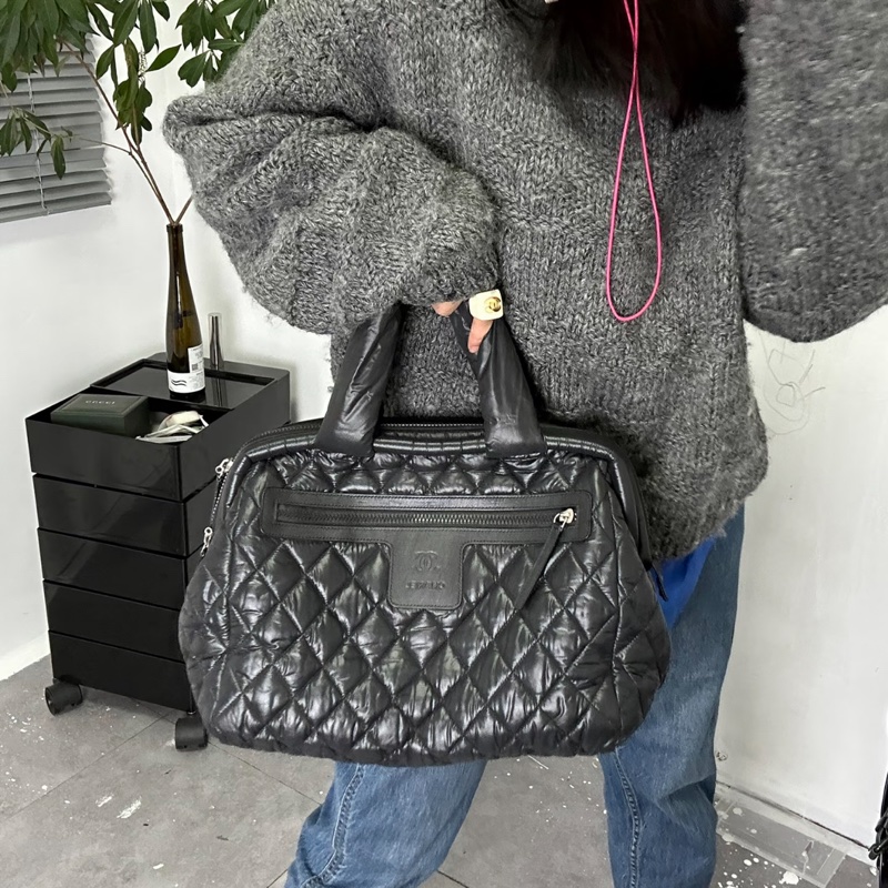 Chanel 香奈兒全黑泡芙羽絨包雲朵包托特手提包🍀-28