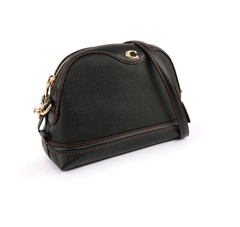 美國COACH立體C LOGO皮革斜背包(黑色) 時尚穿搭必敗品-2
