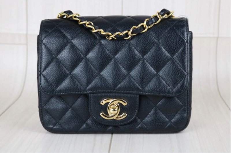 「JL精品代購」9新 Chanel 香奈兒黑金荔枝牛皮方胖-2