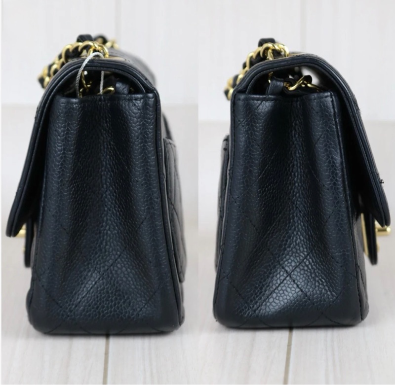 「JL精品代購」9新 Chanel 香奈兒黑金荔枝牛皮方胖-4